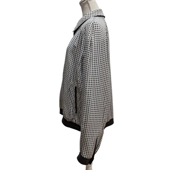 VTG One Hundred % Bijan! Cashmere & Silk Reversible Short Jacket w/ Leather Trim